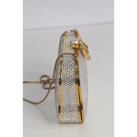 Vintage Judith Leiber Swarovski Crystal Minaudiere Evening Bag With Comb, Mirror - Picture 7 of 16